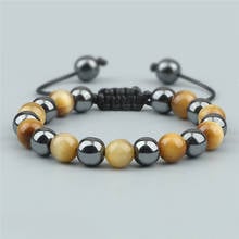 Multicolor Tiger Eye Natural Stone Bracelets 8mm Obsidian Hematite Beads Braided Rope Bracelet&Bangle for Men Women Yoga Jewelry 2024 - buy cheap