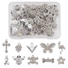20pcs/box Mixed Shapes Alloy Crystal Rhinestone Pendants Charms for Jewlery Making DIY Accessories Findings 2024 - buy cheap