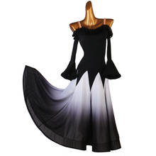 Vestido feminino moderno para performance de dança, vestido padrão para dança social mq265 2024 - compre barato