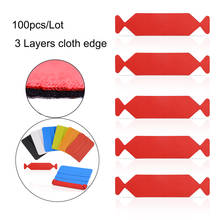 EHDIS 100pcs Car Tools 3 Layers Waterproof Fabric Cloth for 10cm Carbon Fiber Squeegee Vinyl Wrap Window Tint Clean Scraper Edge 2024 - buy cheap