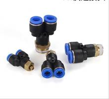 PX Pneumatic Fitting Y Shaped Tee 4mm-12mm OD Hose Tube M5 1/8" 1/4" 3/8" 1/2" BSP Male Thread 3 way Air Coupler Connector 2024 - buy cheap