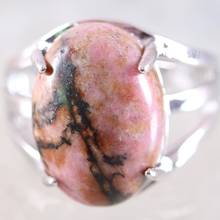 Finger Ring For Woman Natural Stone Gem Oval Beaded Ring Pink Rhodonite Ring Adjustable Jewelry Gift 1Pcs Z183 2024 - buy cheap