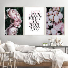 Quadros florais de tela para sala de estar, quadros nórdicos modernos de peônias, pintura em tela, galeria de arte de parede, decoração de casa 2024 - compre barato