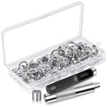 Hot 120 Sets 1/2 Inch Grommet Eyelets Kit Include Grommets Eyelets and Grommet Setting Tool with Storage Box 2024 - buy cheap