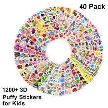 Kids stickers 1200+ 40 different Sheets3D Puffy Stickers for Kids Bulk stickers for Girl Boy Birthday Gift Scrapbooking Pegatina 2024 - buy cheap