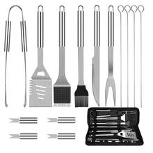 Stainless Steel BBQ Grill Tool Set Barbecue Accessories Portable BBQ Tools Kit W/ Carrying Case Camping Outdoor Cooking Utensil 2024 - buy cheap
