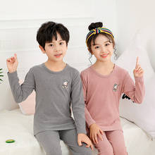 2021 Spring Fall Autumn Winter Girl's Pajamas Boy Long Johns Thermal Underwear Homewear Loungewear Clothing Set 2024 - buy cheap