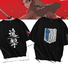 Novo anime ataque em titan cosplay camiseta eren jager t camisa de algodão masculino camisetas topos 2024 - compre barato