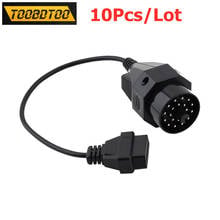 10pcs/lot OBD2 Adapter 20pin For BMW Car Diagnostic Cables and Connector For BMW 20pin to OBD2 16 PIN Female Connector