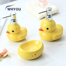 WHYOU Duck Ceramic Liquid Soap Dispensers Emulsion Bottles Latex Bathroom Accessories set Wedding Gift 2024 - buy cheap