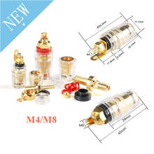 Conector de enchufe Banana de cobre chapado en oro, rosca de 4mm, amplificador medio, Terminal de pala, tornillo, toma de poste de unión M4 M8 2024 - compra barato