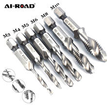 AI-ROAD Hex Spiral Tap Thread Drill Bits Set 6pc/Set Hss Screw Quick Change Thread Tap Machine Cutter Hand Tools M3M4M5M6M8M10 2024 - buy cheap