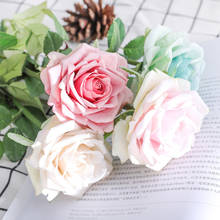 47 см искусственные цветы розы Шелковый букет для свадьбы декоративные искусственные цветы для домашнего стола домашний декор своими руками 2024 - купить недорого