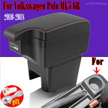 Для Volkswagen Polo Mk5 6R Vento 2010-2018 двухслойный подлокотник Подлокотник подлокотник центральная консоль коробка для хранения лоток 2012 2013 2014 2024 - купить недорого
