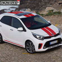 1 set Racing Sport Stripes Car Hood Roof Tail Sticker For KIA Picanto Morning Auto Body Whole Vinyl Decals Exterior Accessories 2024 - buy cheap