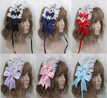 Lolita faixa de cabeça renda laço cosplay, para meninas princesa faixa de cabelo acessórios de cabelo b1049 2024 - compre barato