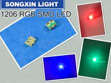 100 Uds 1206 (3227) ánodo común RGB cuenta SMD LED Tricolor rojo verde azul Ultra brillante Chip de luz LED lámpara de diodo emisor SMT 2024 - compra barato