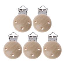 5Pcs Metal Wooden Baby Pacifier Clips Infant Soother Clasps Holders Accessories 2024 - buy cheap