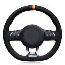 Car Steering Wheel Cover DIY Black Suede For Volkswagen VW Jetta GLI VW Golf 7 GTI MK7 Golf GTI 2015-2020 VW Golf R 2015-2019 2024 - buy cheap