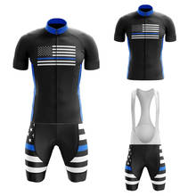 USA New Cycling Jersey Set  Breathable Short Sleeve Bike Clothing Bib Shorts Gel Breathable Pad MTB Maillot Ciclismo Hombre 2024 - buy cheap