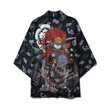 Casaco japonês de kimono para homens e mulheres, roupa japonesa estilo gato samurai, moda urbana, harajuku, anime, robe, roupas, verão 2020 2024 - compre barato