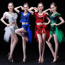 Disfraz de baile moderno para mujer y adultos, traje de baile moderno con lentejuelas Ds, Sexy, Gogo, DJ, Rave, 2020 2024 - compra barato