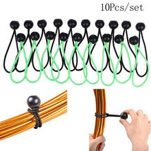 10pcs Plastic Ball Bungee Flag Pole Clip With Rubber Straps Canopy Tarp Tie Ball Loop Tent Accessories 2024 - buy cheap