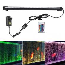 46CM 5050 RGB LED Aquarium Light Submersible Air Bubble Lamp Light For Fish Accessory With Remote Control Waterproof 2024 - buy cheap