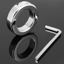 Stainless Steel Scrotum Bondage Ball Weight Penis Ring Delay Ejaculation Bondage Lock Metal Cock Rings Adult Sex Toys For Men 2024 - buy cheap