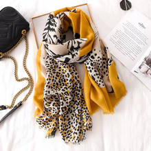Mulheres impresso leopardo cachecol praia qualidade bonito xale algodão lenço de seda moda cachecóis populares envoltório hijab silenciador 2024 - compre barato
