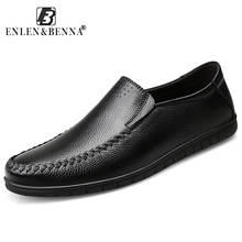 2020 New Genuine Leather Mens Shoes Luxury Loafers Moccasins Breathable Slip on Male Shoes Black Driving Shoes Large Size 38-46 2024 - buy cheap