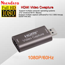 4K USB 2,0 Карта видеозахвата USB2.0 HDMI видео Захват записи коробка с петлей аудио для PS4 игры видеокамеры трансляция Запись 2024 - купить недорого