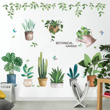 Pegatinas de planta de pared en maceta para decoración del hogar, calcomanías de Mural de flores para cultivo de macetas DIY para sala de estar, dormitorio, cocina, accesorios 2024 - compra barato