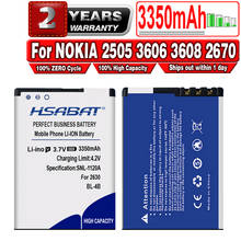 HSABAT BL-4B 3350mAh Battery for NOKIA 2505 3606 3608 2670 2660 2630 5000 6111 7070 7088 7370 7373 7500 Batteries 2024 - buy cheap