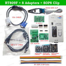 RT809F serie pantalla LCD ISP programador Universal + 8 adaptadores SOP8 IC Clip SOP8 con adaptadores ISCP Cable ISP 2024 - compra barato