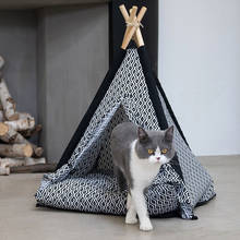 New Canvas Pet House  Soft Pet Tent for Dogs Puppy Cat Bed Teepee Nest Cat Shed Dog Tent Kennel with Cushion Cute Pet Supplies 2024 - buy cheap