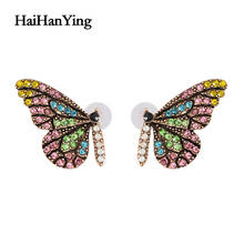 Butterfly Crystal Color Boutique Earrings Animal Insect Retro Personality Women Charm Wedding Party Gift Fashion Earring Jewelry 2024 - buy cheap