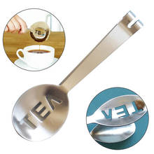 Colador soporte cuchara de Metal Mini Clip de azúcar té hoja filtro reutilizable bolsa de té de acero inoxidable pinzas Teabag Squeezer 2024 - compra barato