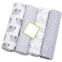 4 Pcs/pack 100% Cotton Flannel Receiving Baby Blanket Soft Baby Muslin Diapers Newborn Swaddle Wrap Muslin Swaddle 76*76 CM 2024 - buy cheap