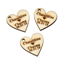 20pcs Personalized Engraved Love Hearts Wooden Wedding Table Centerpieces Mr & Mrs Name Wood Decor Baby Baptism Logo 2024 - buy cheap