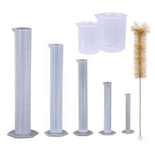 5 Pcs Clear Plastic Graduated Cylinder, 10, 25, 50, 100, 250ml l29k 2024 - buy cheap