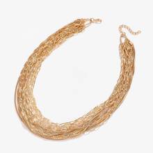 Best Lady  Chain Link Necklace for Women Trendy Metal Maxi Layer Pendant Collar Choker Necklace Jewelry Party Gift Gold Color 2024 - buy cheap