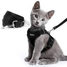 Escape Proof Cat Vest Harness and Car Seat Belt Adapter Adjustable Reflective Cat Harness Soft Mesh Harness for Kitten Puppy 2024 - buy cheap