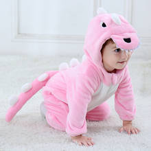 Umorden-Disfraz de dinosaurio Kigurumi para niñas, pijama de invierno, mono de franela, color rosa 2024 - compra barato