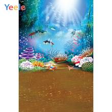 Yeele Виниловый фон для фотосъемки с изображением рыб и морского дна воды травы океана пузырьков на день рождения для студийной фотосъемки 2024 - купить недорого