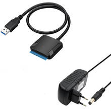 SATA USB3.0 адаптер кабель конвертер 22 pin USB 3,0 to SATA кабель с ЕС США Великобритании адаптер для 2,5 дюймов 3,5 дюймов HDD SSD жесткий диск 2024 - купить недорого