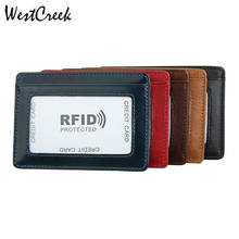 Ultra-thin Real Leather Bank Credit Card Holder Coin Purse Clip Cattlehide Anti-rfid Business Card Folder Money Pocket 2024 - buy cheap