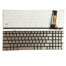 Teclado de laptop russo para asus, n56, n56v, u500vz, n76, r500v, r505 n550, n750, q550, ru, prateado com iluminação de fundo 2024 - compre barato