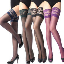 New Sexy Lingerie 6 Colors Sexy Women's Stockings Lace Top Thigh Stockings Hosiery Pantyhose Female Elastic Nylon Stockings 2024 - buy cheap