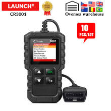 Launch-scanner leitor de código automotivo x431 cr3001, suporte completo, diagnóstico com função obdii, obd 2, pk elm327 ln100 2024 - compre barato